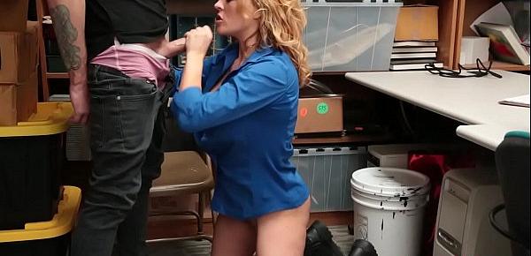  Busty milf officer dominates a guy thief